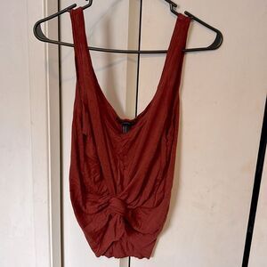 Forever 21 Dark Red Rust Tank Top Scoop Neck Soft M
